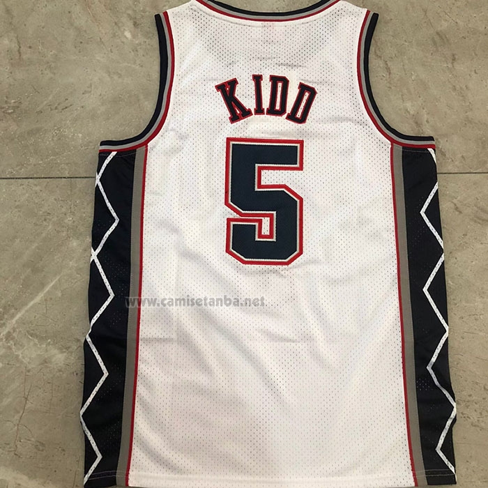 Camiseta Brooklyn Nets Jason Kidd #5 Mitchell & Ness 2006-07 Blanco